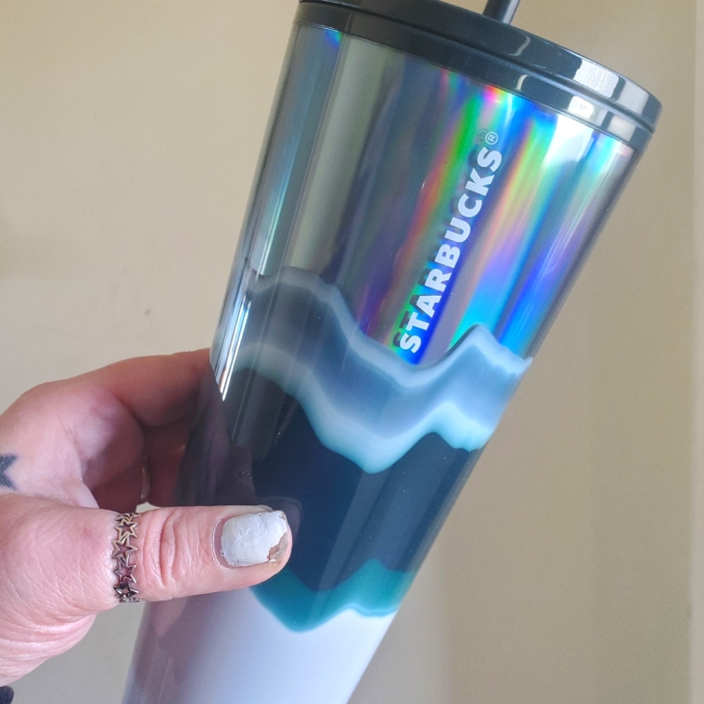 NWT Starbucks 24oz multi layer holographic tumbler